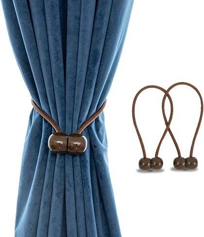 Emoly Magnetic Curtain Rope Tiebacks, Classic European Window Curtain Holders with Magnets for Blackout Curtain, Sheer Panels Draperies (Yellow, 2020) in Kuwait