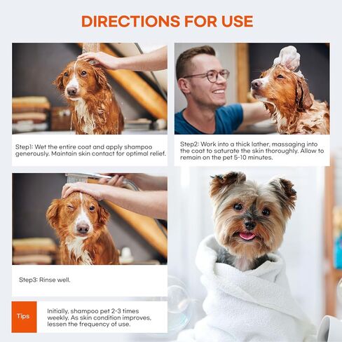 Dog Shampoo for Allergies and Itching: Dog Shampoo - Dog Shampoo for Smelly Dogs - Pet Shampoo for Dogs - Dog Allergy Shampoo - Shampoo for Dogs - Anti Itch Dog Shampoo - Dog Shampoo - 16.9fl.oz/500ml in Kuwait