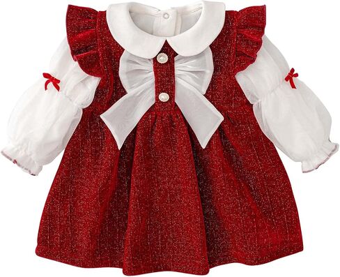 famuka Toddler Girls Red Dress Christmas Princess Dress Outfit in Saudi Arabia