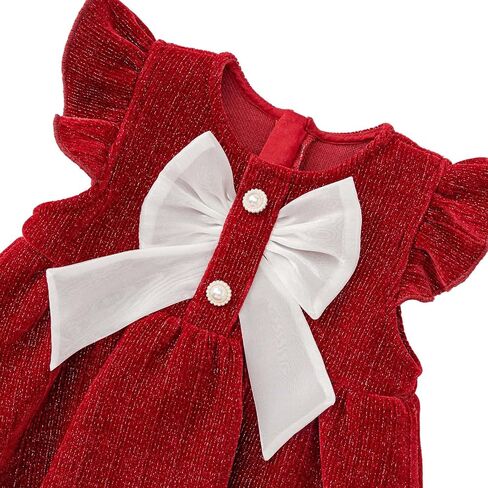 famuka Toddler Girls Red Dress Christmas Princess Dress Outfit in Saudi Arabia