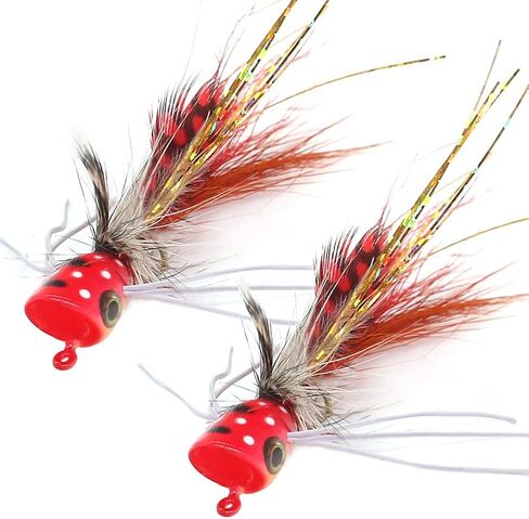 بوبر-الذباب مقابل-Fly-Fishing-Topwater-Panfish-Bluegill-Bass-Poppers الذباب البق السحر in Kuwait