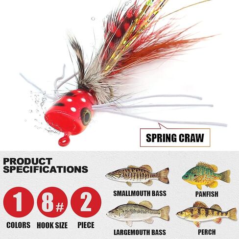 بوبر-الذباب مقابل-Fly-Fishing-Topwater-Panfish-Bluegill-Bass-Poppers الذباب البق السحر in Kuwait