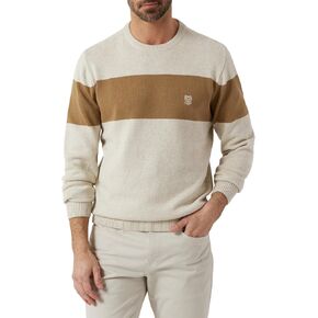 Chaps Men's Sweater - Midweight Classic Fit Cotton Crewneck Striped Pullover Sweater for Men (S-2XL)