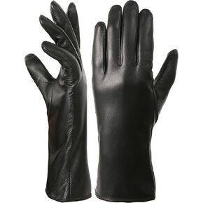 VIKIDEER Long Genuine Leather Gloves for Women Full Touchscreen Winter Warm Lined Elegant Type in Kuwait