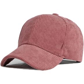 Unisex Corduroy Baseball Cap Vintage Solid Color Adjustable Trucker Cap Hat for Outdoor Travel
