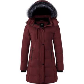 wantdo Women's Recycled Puffer Jackets Warm Winter Coats Long Winter Jacket Puffy Coat