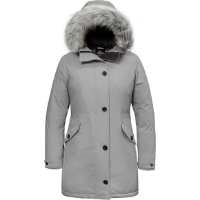 wantdo Women's Plus Size Winter Coat Warm Long Puffer Coat Thicken Parka Jacket with Hood