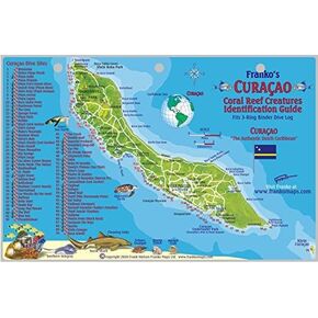 Curacao Dive Map & Reef Creatures Guide Franko Maps Laminated Fish Card in Kuwait