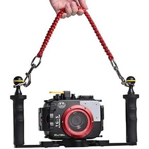 Sea frogs Underwater Camera housing Carry Lanyard Military Grade Parachute Rope Waterproof Case Soft Handle with 2pcs 316 Stainless Steel Swivel Eye Bolt Snap Hooks(The Inventory only Green and Blue in Saudi Arabia