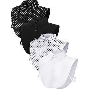 Syhood 4 Pcs Fake Collars for Women Detachable Dickey Collar Blouse, Fake Half Shirts Faux False Collar for Summer Outfits in Saudi Arabia