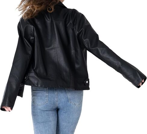 سترة GETUBACK النسائية النحيفة لراكبي الدراجات النارية من جلد البولي يوريثان بسحاب Punk Rock in Kuwait