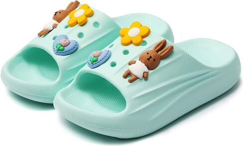 LENEZEN Kid's Slides Girls Boys Comfort Non-Slip Thick Sole Slippers Summer Beach Shoes Shower Slippers Indoor & Outdoor in Saudi Arabia