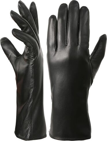 VIKIDEER Long Genuine Leather Gloves for Women Full Touchscreen Winter Warm Lined Elegant Type in Kuwait