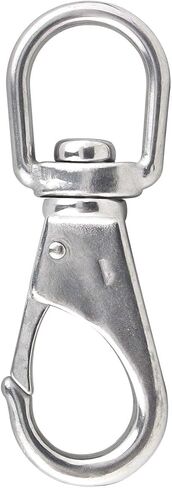 BNYZWOT Stainless Steel Swivel Eye Snap Hook M5(1#) Scuba Diving Clips (3-1/2 x 1-1/4 Inch) Marine Boat Hardware Spring Buckle for Bird Feeders, Pet Chains, Dog Tie-Out Cable, Keychains and More 5-Pac in Kuwait