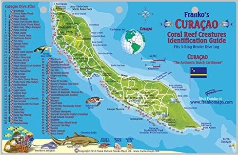 Curacao Dive Map & Reef Creatures Guide Franko Maps Laminated Fish Card in Saudi Arabia