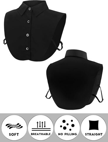 4 Pieces Fake Collar Detachable Dickey Collar Half Shirts Round Collar Blouse False Collar Top for Women Girls Outfits in Saudi Arabia