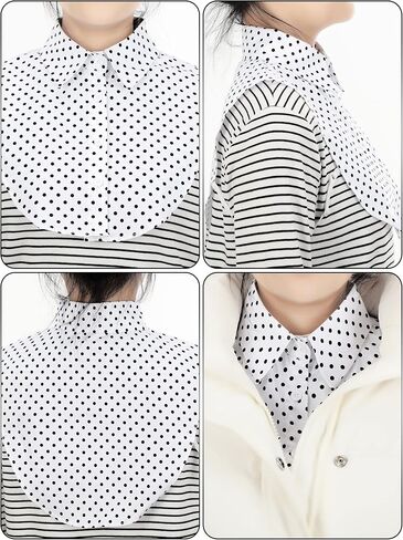 4 Pieces Fake Collar Detachable Dickey Collar Half Shirts Round Collar Blouse False Collar Top for Women Girls Outfits in Saudi Arabia