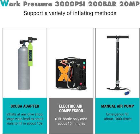 زجاجة غوص صغيرة C300 من تشيكاديف، 5-10 دقائق، زجاجة اكسجين صغيرة للغوص، جهاز تنفس للغوص، معدات غوص، زجاجة مياه قابلة لاعادة التدوير للغوص in Kuwait