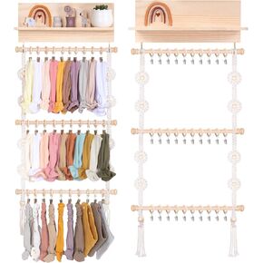 حامل عصابة رأس قوس قزح من POVETIRE للفتيات الصغيرات، حامل قوس بوهو للفتيات فيونكات الشعر وإكسسوارات الشعر منظم للتعليق على الحائط ديكور الحضانة لغرفة الفتيات الصغيرات in Kuwait