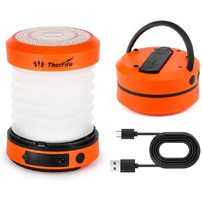 ThorFire LED Camping Lantern Lights Hand Crank USB Rechargeable Lanterns Collapsible Mini Flashlight Emergency Torch Night Light Tent Lamp for Camping Hiking Tent Garden Patio - CL01 in Saudi Arabia