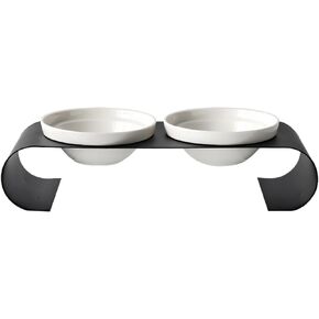 وعاء طعام بطيء من السيراميك من XINSZLIN، وعاء طعام بطيء مرتفع للقطط، أوعية مرتفعة للقطط، بدون انزلاق/انقلاب، طبق طعام أحجية مرتفع (وعاء وجه القطط) in Kuwait