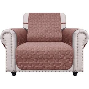 Ameritex Chair Cover with Anti-Skip Dog Paw Print 100% Water-Resistant Quilted Furniture Protector Slipcover for Dogs, Children, Pets Chair Slipcover for Leather Couch (Burgundy, 23'')