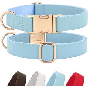 PET ARTIST Bright & Classic Leather Dog Collar, Durable & Heavy Duty Dog Collars with Quick Release Metal Buckle, Adjustable Nylon Padded Pet Collar for Small Dogs Girl, Neck Fit 9-14" in Kuwait