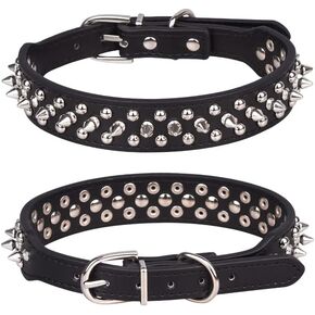 Serijoars Spiked Dog Collar Soft Pu Leather Mushrooms Rivet Spike Studded Dog Collar Adjustable Puppy Collars (S, Pink) in Kuwait
