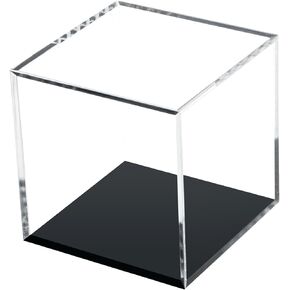 Clear Acrylic Box with Mirrored Back and Base, Removable Display Case with Lid for Collectibles, Assemble Countertop Decorative Storage Box for Display Action Figures Toys Jewelry, 6x6x10Inch