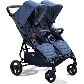 Valco Baby - Trend Duo Double - عربة أطفال مزدوجة جنبًا إلى جنب لحديثي الولادة والأطفال الصغار - سهلة الطي، قابلة للطي، متعددة الأوضاع، عربة أطفال مزدوجة بمظلة كبيرة 2025 (أسود ليلي) in Kuwait