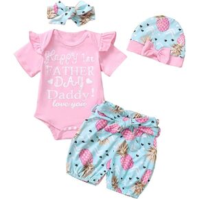 مجموعة ملابس قصيرة لعيد الأب للفتيات حديثي الولادة من Singcoco in Kuwait