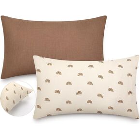 Tranqun 2 حزمة وسادة طفل بوهو مع كيس وسادة قطن الموسلين 13 × 18 بوصة قوس قزح لينة للأطفال الوسائد للأطفال الصغار غطاء وسادة للنوم قيلولة السفر سرير الفراش in Kuwait