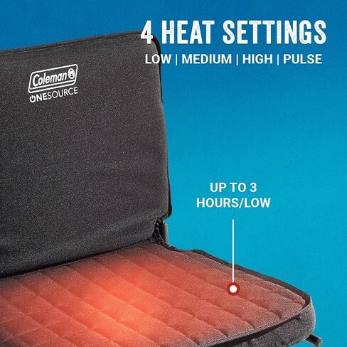 Coleman OneSource Rechargeable Heated Seats – Heated Camping Chair, Chair Pad, & Stadium Seat for Cool-Weather Outdoor Lounging, Tailgating, & Camping in Kuwait