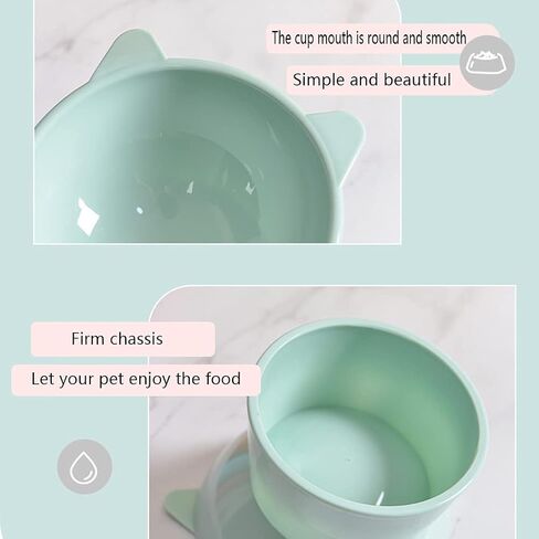 Raised Cat Food Bowl Tilted Elevated Cat Bowls for Flat Face Kitten and Small Dog, Cat Food Bowl with 45° Tilt Design Blue (Blue) in Kuwait