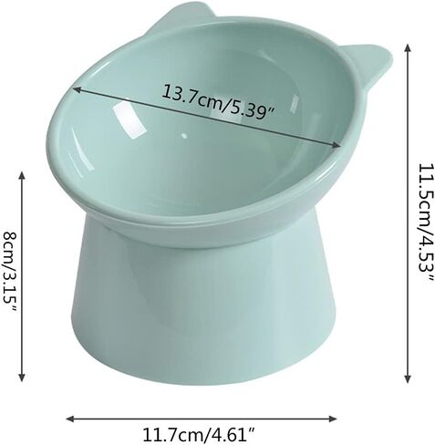 Raised Cat Food Bowl Tilted Elevated Cat Bowls for Flat Face Kitten and Small Dog, Cat Food Bowl with 45° Tilt Design Blue (Blue) in Kuwait