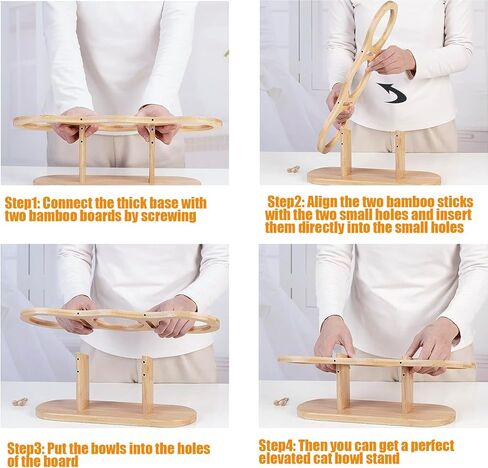 اوعية طعام مرتفعة للقطط والقطط بتصميم مائل بزاوية 15 درجة للقطط والجراء والكلاب الصغيرة، وعاء طعام مرتفع قابل للتعديل مع 3 اوعية من الستانلس ستيل in Kuwait