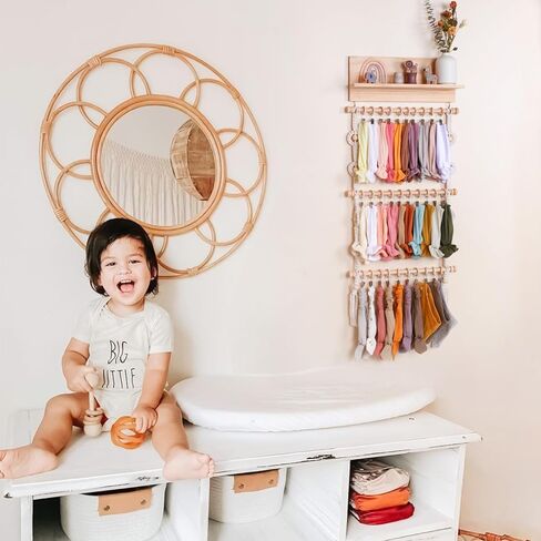 حامل عصابة رأس قوس قزح من POVETIRE للفتيات الصغيرات، حامل قوس بوهو للفتيات فيونكات الشعر وإكسسوارات الشعر منظم للتعليق على الحائط ديكور الحضانة لغرفة الفتيات الصغيرات in Kuwait