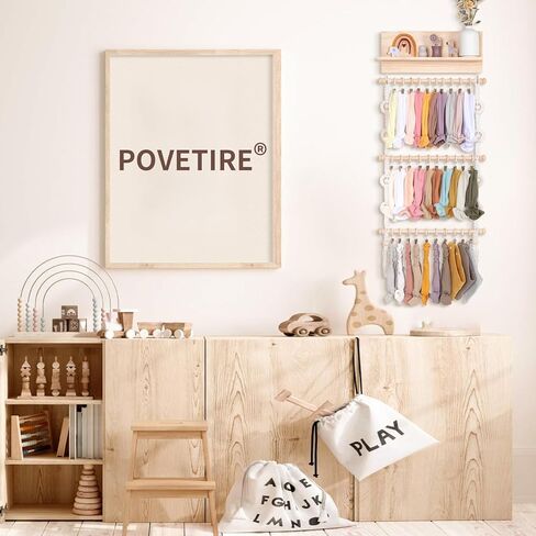 حامل عصابة رأس قوس قزح من POVETIRE للفتيات الصغيرات، حامل قوس بوهو للفتيات فيونكات الشعر وإكسسوارات الشعر منظم للتعليق على الحائط ديكور الحضانة لغرفة الفتيات الصغيرات in Kuwait