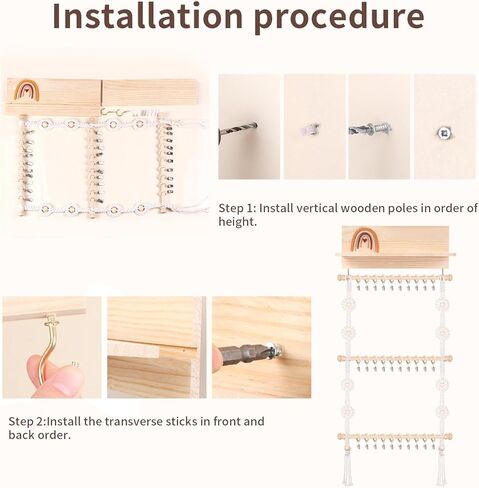 حامل عصابة رأس قوس قزح من POVETIRE للفتيات الصغيرات، حامل قوس بوهو للفتيات فيونكات الشعر وإكسسوارات الشعر منظم للتعليق على الحائط ديكور الحضانة لغرفة الفتيات الصغيرات in Kuwait