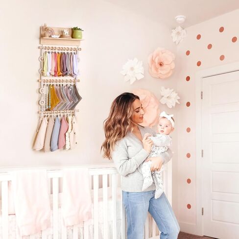 حامل عصابة رأس قوس قزح من POVETIRE للفتيات الصغيرات، حامل قوس بوهو للفتيات فيونكات الشعر وإكسسوارات الشعر منظم للتعليق على الحائط ديكور الحضانة لغرفة الفتيات الصغيرات in Kuwait