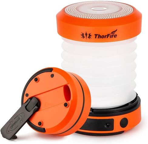 ThorFire LED Camping Lantern Lights Hand Crank USB Rechargeable Lanterns Collapsible Mini Flashlight Emergency Torch Night Light Tent Lamp for Camping Hiking Tent Garden Patio - CL01 in Saudi Arabia