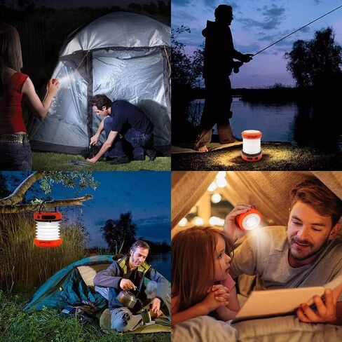 ThorFire LED Camping Lantern Lights Hand Crank USB Rechargeable Lanterns Collapsible Mini Flashlight Emergency Torch Night Light Tent Lamp for Camping Hiking Tent Garden Patio - CL01 in Saudi Arabia