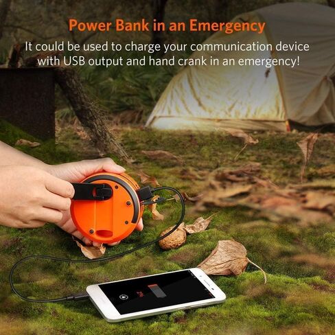 ThorFire LED Camping Lantern Lights Hand Crank USB Rechargeable Lanterns Collapsible Mini Flashlight Emergency Torch Night Light Tent Lamp for Camping Hiking Tent Garden Patio - CL01 in Saudi Arabia