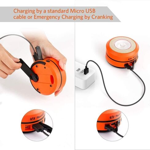 ThorFire LED Camping Lantern Lights Hand Crank USB Rechargeable Lanterns Collapsible Mini Flashlight Emergency Torch Night Light Tent Lamp for Camping Hiking Tent Garden Patio - CL01 in Saudi Arabia