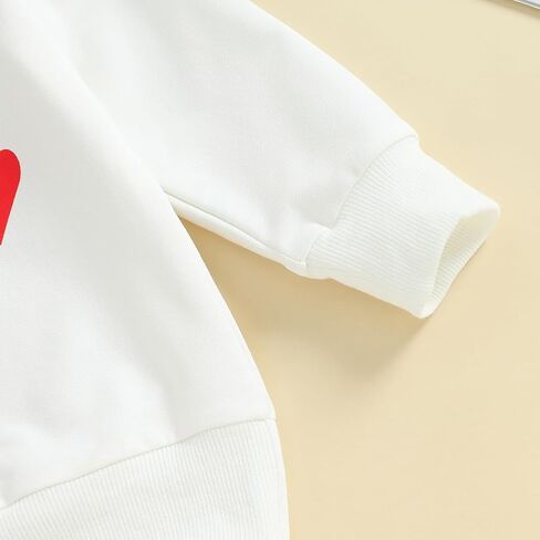 Lesimsam طفل رضيع فتاة عيد الحب ملابس الأب عيد الحب Crewneck البلوز أعلى القلب طباعة مضيئة السراويل مجموعة in Kuwait