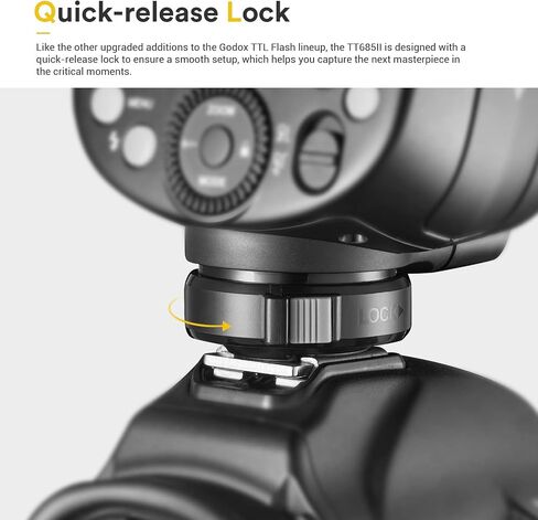 فلاش Godox TT685II-F TT685IIF لـ Fuji، 2.4G Wireless Speedlight GN60 1/8000s HSS Speedlight، تحويل فوري TCM، قفل سريع التحرير، فلاش كاميرا TTL Speedlite متوافق مع كاميرا Fujifilm in Saudi Arabia