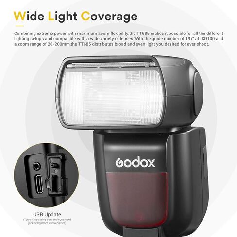 فلاش Godox TT685II-F TT685IIF لـ Fuji، 2.4G Wireless Speedlight GN60 1/8000s HSS Speedlight، تحويل فوري TCM، قفل سريع التحرير، فلاش كاميرا TTL Speedlite متوافق مع كاميرا Fujifilm in Saudi Arabia