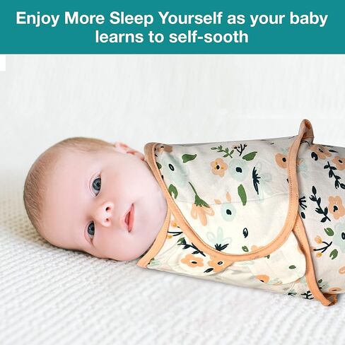 قماط للأطفال مع قبعات للأولاد والبنات حديثي الولادة - عبوة من 3 بطانية قماط من القطن العضوي سهلة التعديل - كيس نوم مريح للرضع (رومبير للأطفال - ملابس نوم للأطفال 2، كبير (3-6 أشهر)) in Kuwait