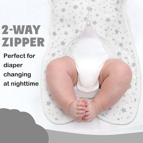 2 Pack Transition Swaddle with 2 Way Zipper, 2 in 1 Arms in/Out Transitional Arms Up Swaddle, 100% Cotton Newborn Swaddle Zipper Swaddles Baby Swaddling Sack Sleeping Sack 3-6 Months, Flamingo & Bear in Saudi Arabia