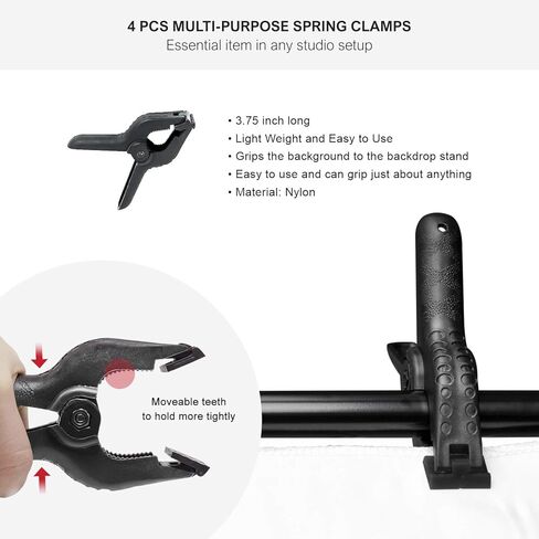 Julius Studio 10 feet Wide Backdrop Stand with 10 x 12 feet Black Background Screen Muslin for Photo Video Shooting, Easy Length Adjustable System, Pure Deep Black Color with Clamps, JSAG715 in Kuwait